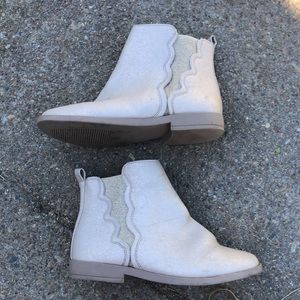 Girls ankle boots champagne/ beige with gold